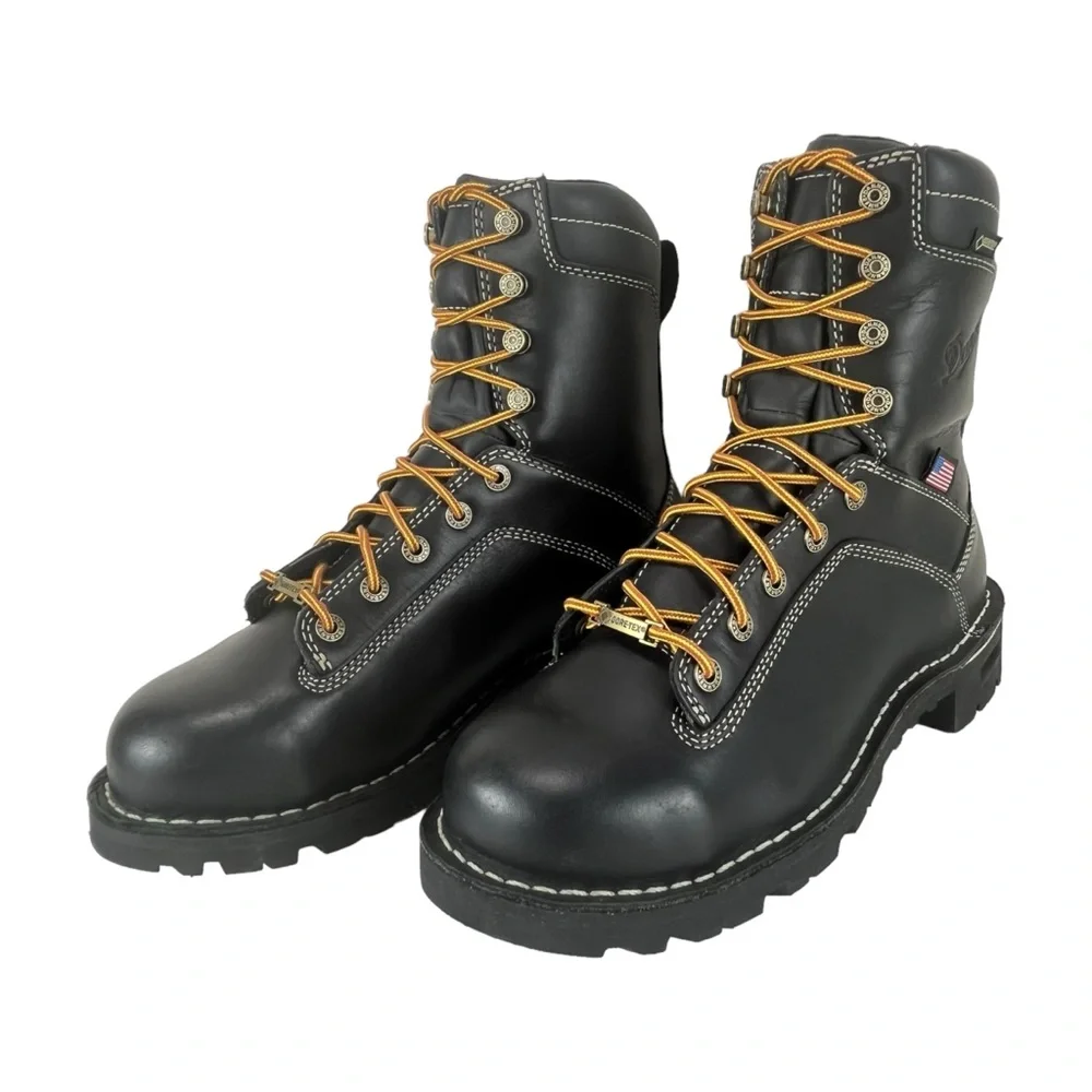 Danner Quarry USA Men 7.5D‎ Black Gore Tex EH Vibram Heavy Duty Work Boots